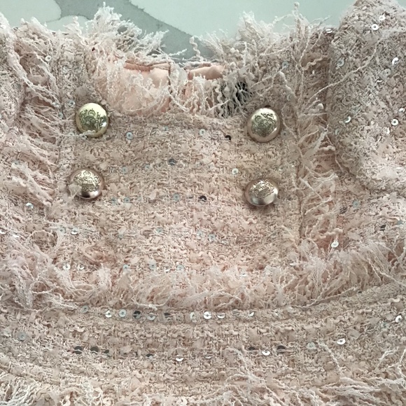 Bardot Junior Baby Girl Pink Tweed Dress Size 6-12 Months - Picture 4 of 6